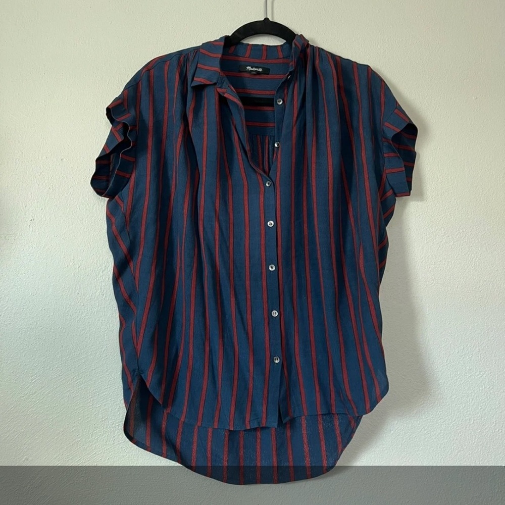 Madewell Oversized Relaxed Fit Central Shirt in Dalton Stripe XS.